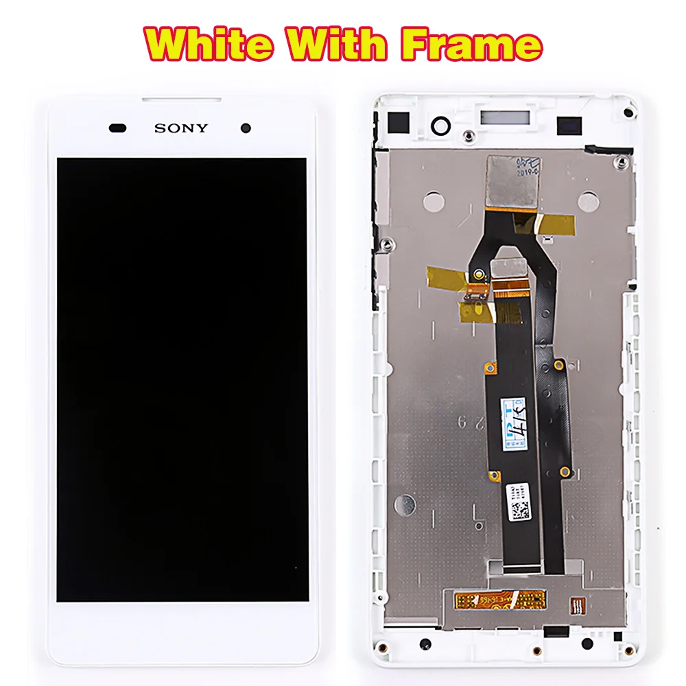 White with Frame SONY Xperia E5 F3311 F3313 5,0 дюймов 1280*720 ЖК-дисплей кодирующий преобразователь сенсорного экрана в сборе рамка с бесплатными инструментами из закаленного стекла - Цвет: White with Frame