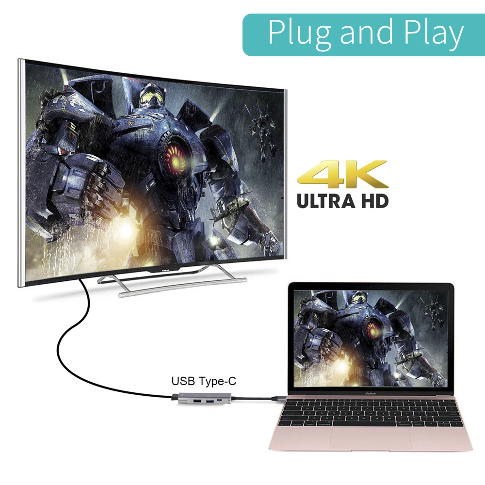 Тип usb C концентратор HDMI 4 K USB 3,0 2,0 Thunderbolt 3 адаптер станция dex для MacBook pro samsung Galaxy Note 8 S8 S9