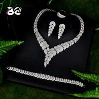 be 8 fashion new top quality wedding jewelry sets aaa cz leaf design bridal earrings necklace african jewelry set s069