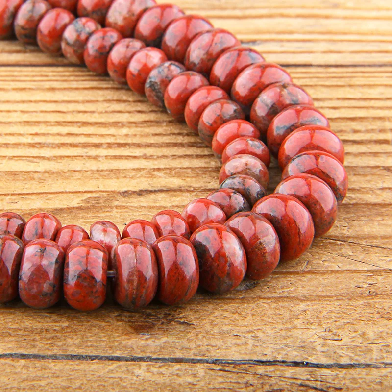 

Natural Redstone red stone beads Abacus Drum Loose red Spacer Rondelle stone Beads DIY For Jewelry Making Bracelet Necklaces