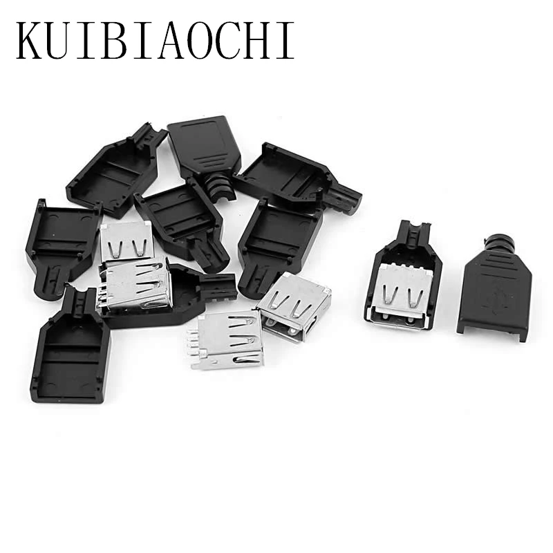 10 шт. 4 контактный разъем USB Type A с черной пластиковой крышкой|4 pin female connector|4