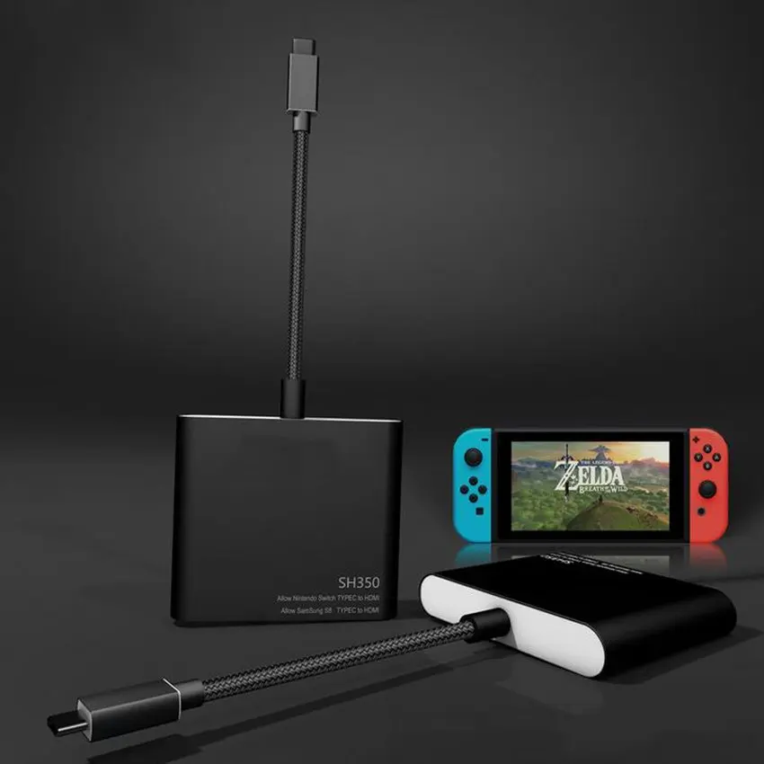 SH350 Портативный Док-станция Type-C к HDMI адаптер концентратор USB-C конвертер 4K HD кабель