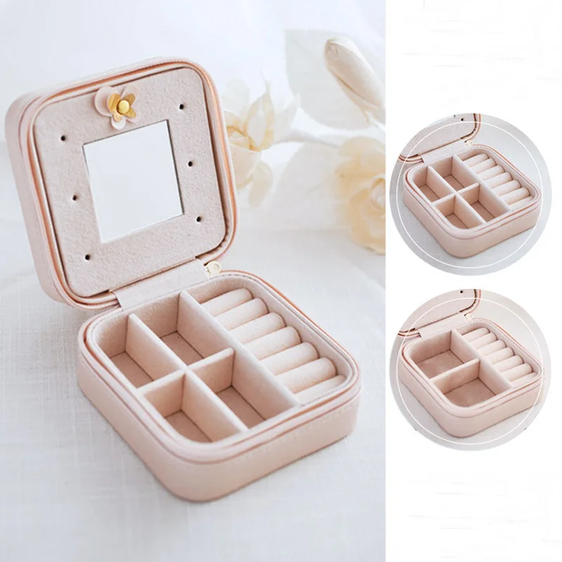 SAFEBET Brand Women's Earrings Jewelry box Makeup Mirror Ladies Necklace Ring Box Travel Cosmetic Bag Accessories Supplie | Багаж и