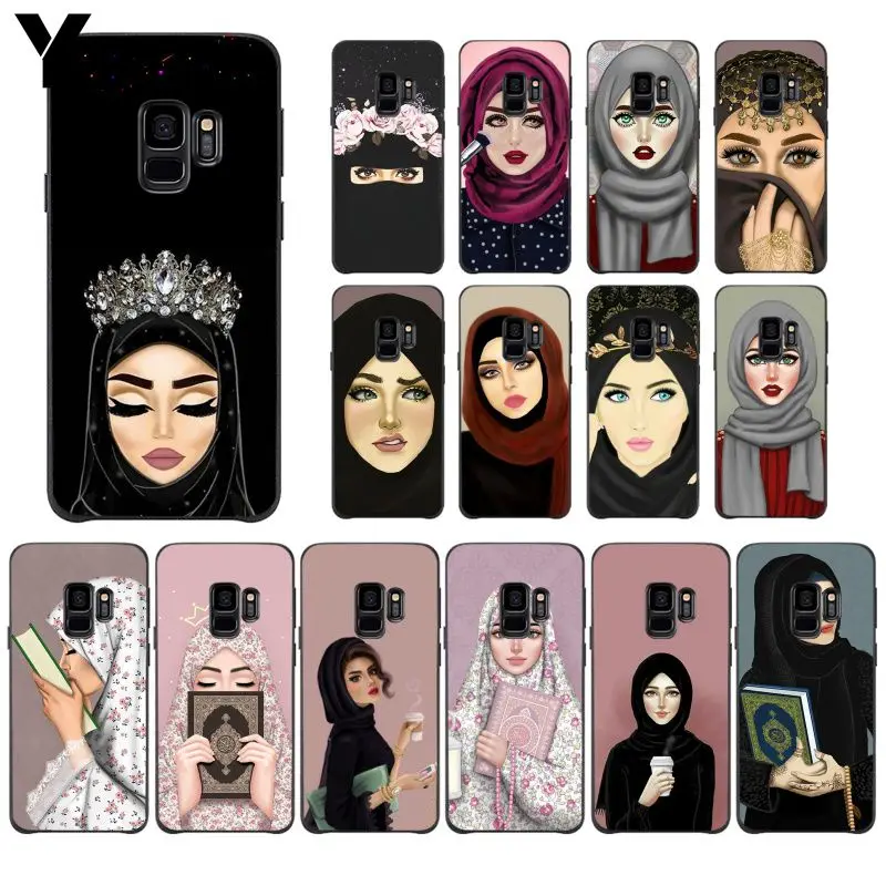 

Yinuoda Woman Hijab Face Muslim Islamic Gril Eyes Phone Case for Samsung S9 S7 edge S6 edge plus S20 S10 S8 plus S10E