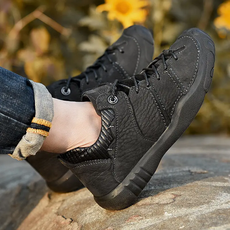 

Waterproof Top Genuine Leather Climbing Walking Military Men Shoes Male Outdoor Camping Tactical Anti-slip Wear Combat Boots