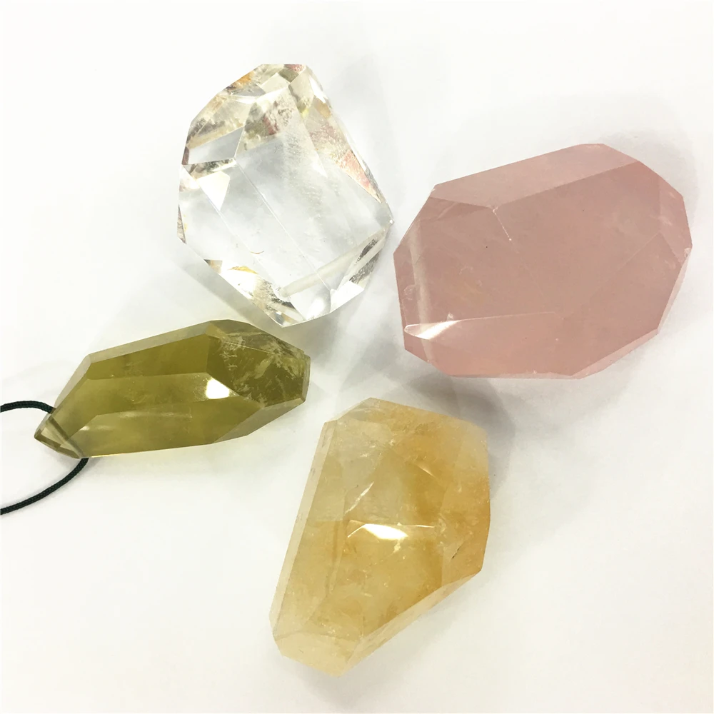 1PCS Lemon Feng Shui Clear Polished Section Wands Healing Specimen Natural Stones And Minerals Quartz Crystals Home Decor Drop | Украшения