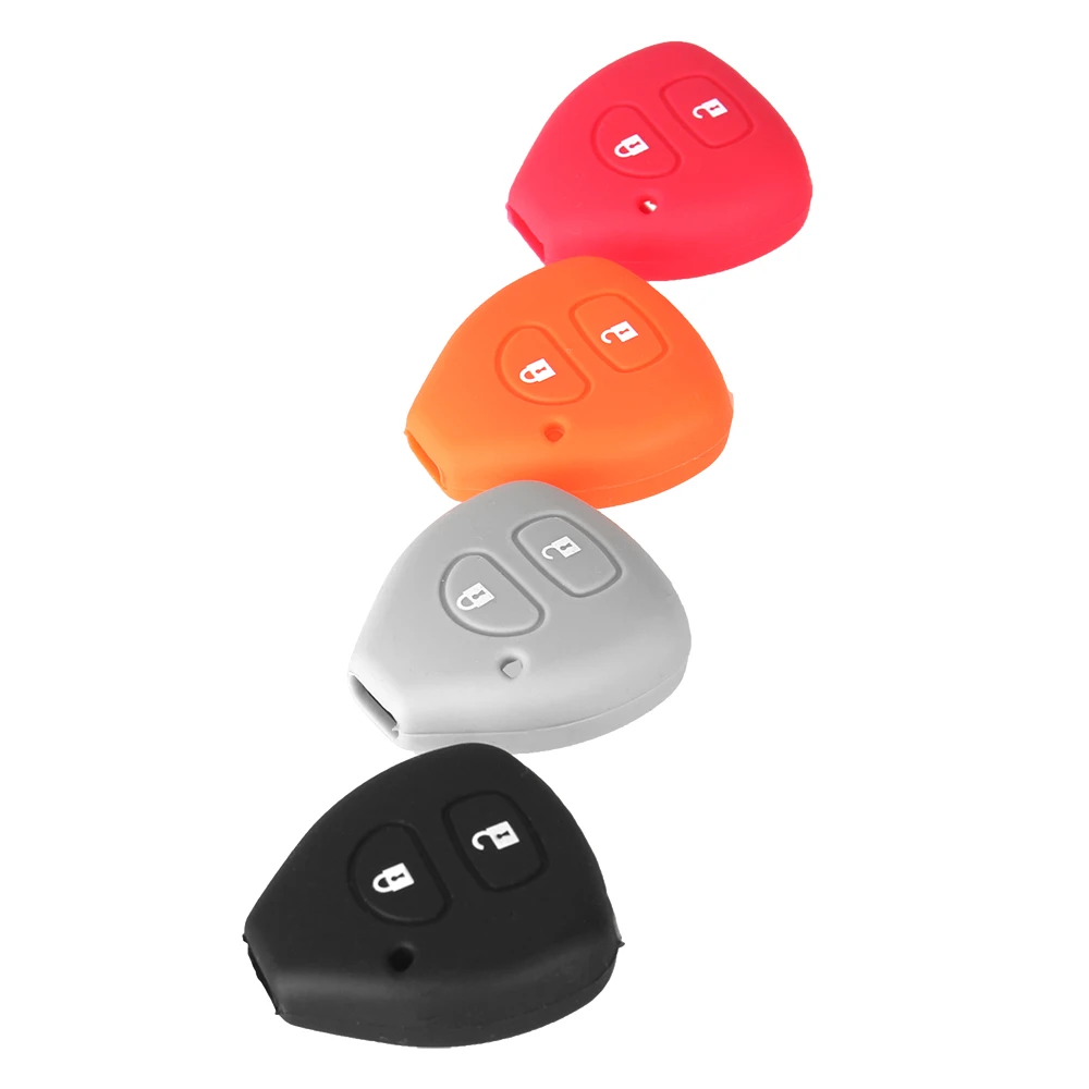 Dandkey 2 кнопки силиконовый чехол для ключей TOYOTA Corolla Hilux Vitz Rav4 Aqua Camry автомобильный