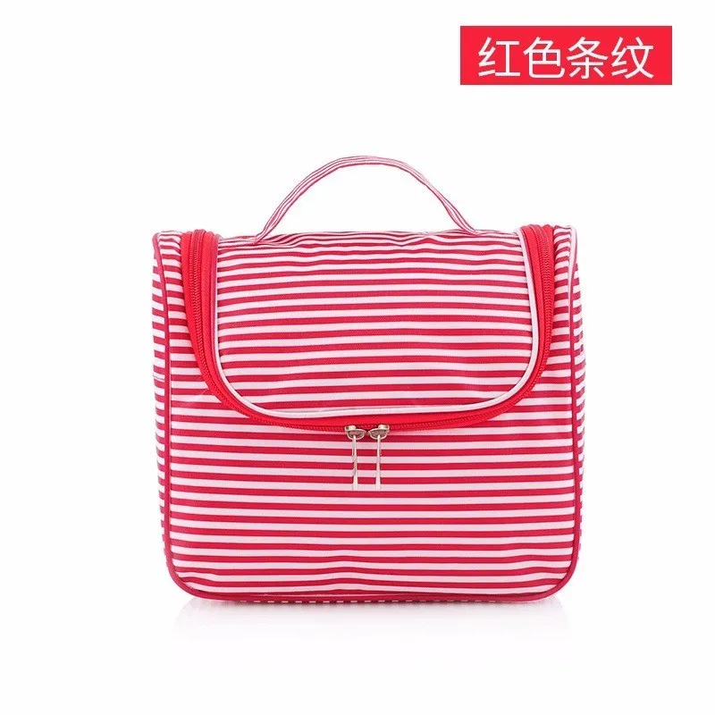 red stripe Косметичка Cosyde из полиэстера для путешествий, косметичка для макияжа, портативная женская косметичка, органайзер для сумки, мужской косметический набор, сумка на молнии - Цвет: red stripe