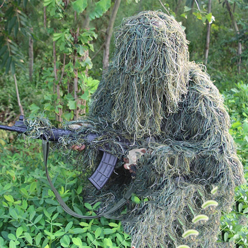 Ghillie Suit Camouflage Clothes Outdoor Hunting Birding Watching Clothing Breathable Jungle for Hunter | Спорт и развлечения