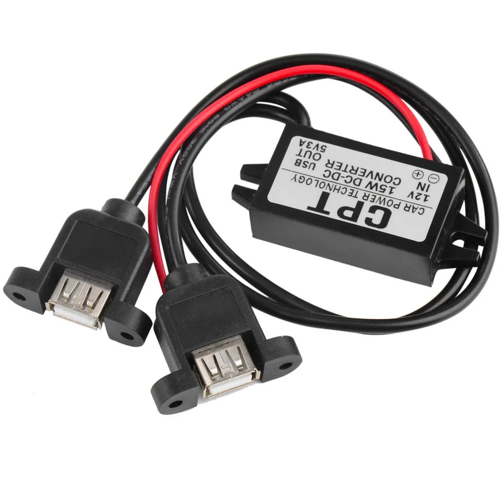 Новый модуль преобразователя постоянного тока 12 В в 5 3 А 15 Вт Duble USB выход адаптер