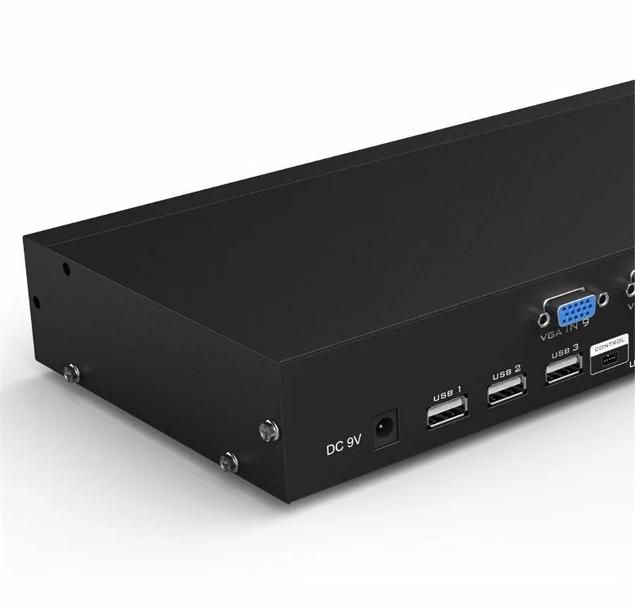 MT-VIKI 8 Port Smart KVM Switch Manual Key Press VGA USB Wired Remote Extension Switcher 1U Console with Original Cable 801UK-L |