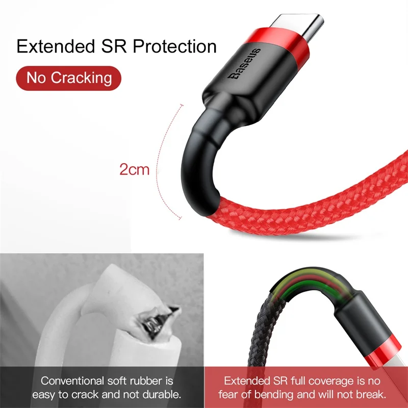 Baseus USB C кабель Тип для Samsung S20 S10 Qucik зарядка 3 0 телефонный шнур Type Xiaomi type c зарядки