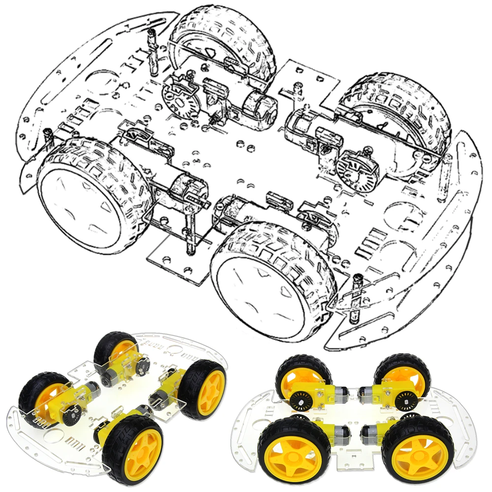 4WD Bluetooth Многофункциональный DIY умный автомобиль для arduino робот образование UNO R3 стартовый комплект