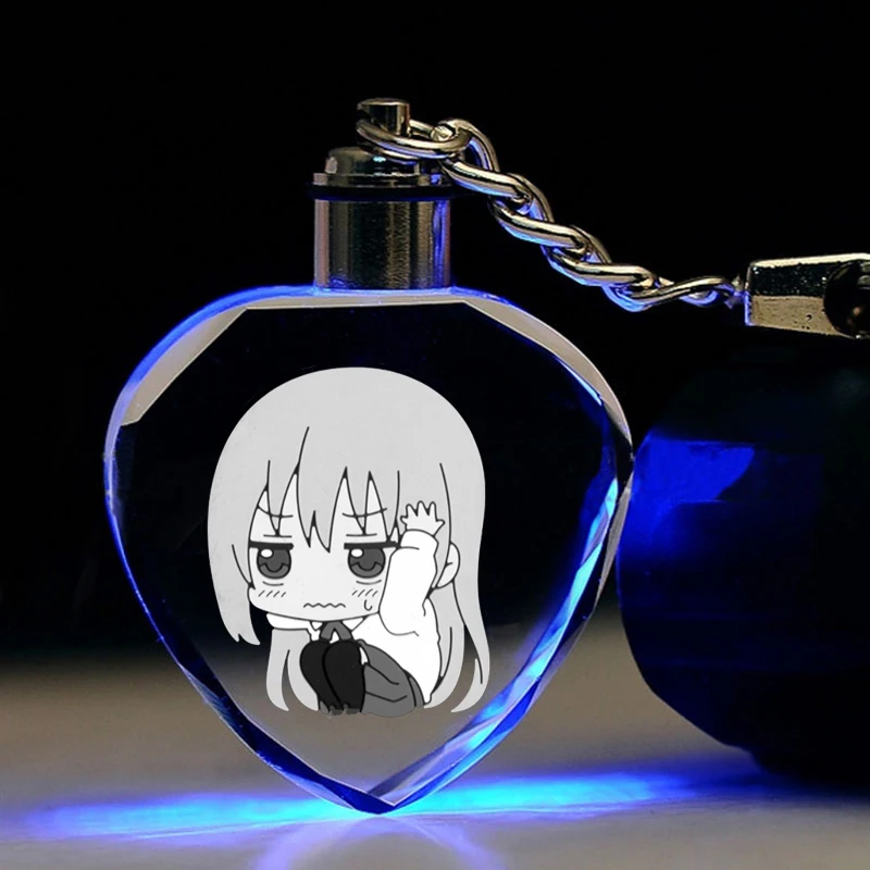 Himouto! Umaru chan в форме сердца аниме светодиодный брелок для ключей рисунок