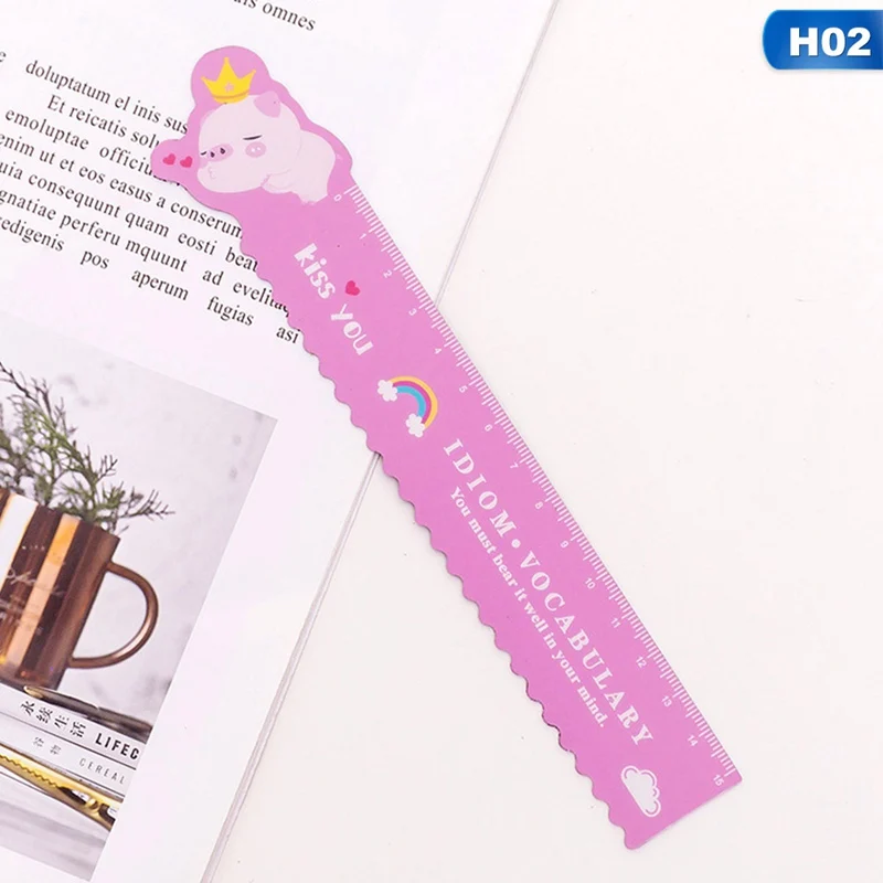 1 шт. Магнитная линейка с единорогом Kawaii Канцелярские товары новинка милые линейки студенческие мягкие дизайнерские линейки набор правил черчения школьные принадлежности - Цвет: H02