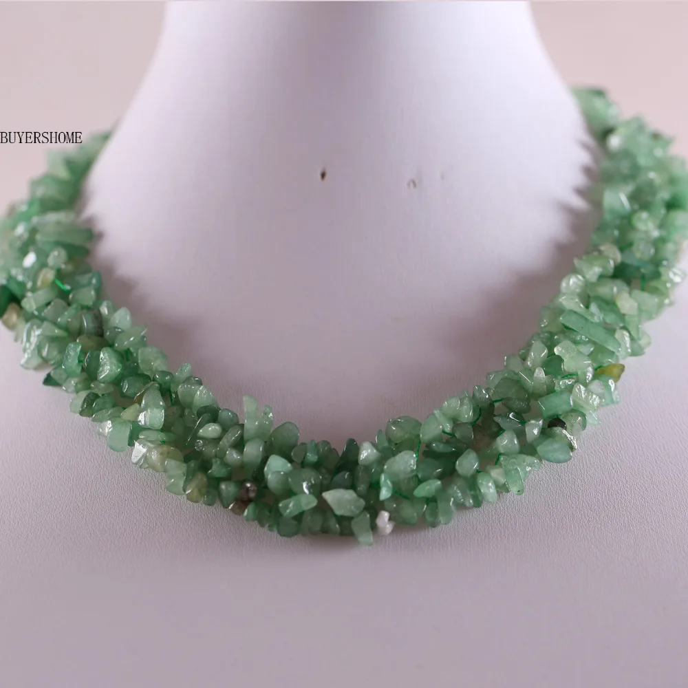 

Женское Ювелирное Украшение, ожерелье из натурального камня асимметричного покроя с зеленым авантюрином E047