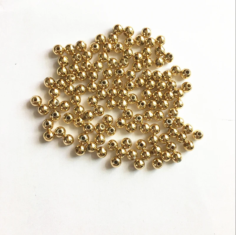 2000 шт./лот 6 мм бусины с золотым покрытием для изготовления ювелирных изделий |