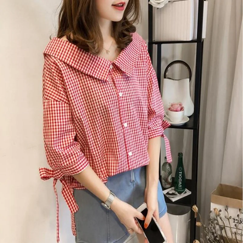 N ROPALIA/клетчатые рубашки для девочек популярные осенние хлопковые с рукавами