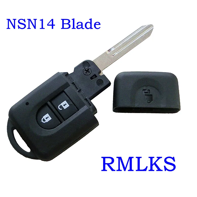 RMLKS 2 кнопки дистанционного ключа оболочки для Nissan Micra Xtrail Qashqai Juke Duke Uncut NSN14 лезвие