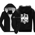 Зимняя брендовая одежда, плата о Пломо наркос, Пабло Эскобар, Серебристая или свинцовая Толстовка в стиле хип-хоп, теплая хлопковая толстовка