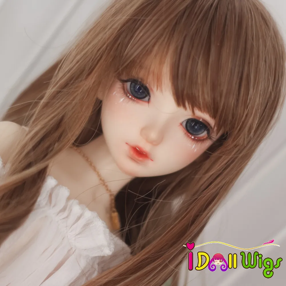 

High Temperature Fiber Long Wavy Brown Hair BJD Doll Wig 1/4 for Choice