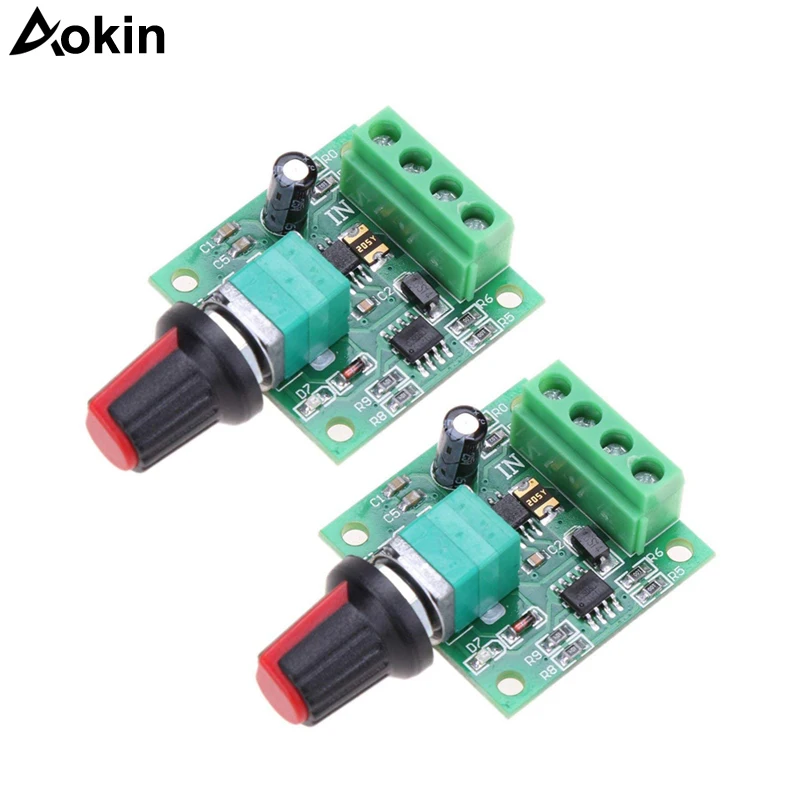 

1.8v 3v 5v 6v 7.2v 12v 2A 30W DC Motor Speed Controller (PWM) 1803BK