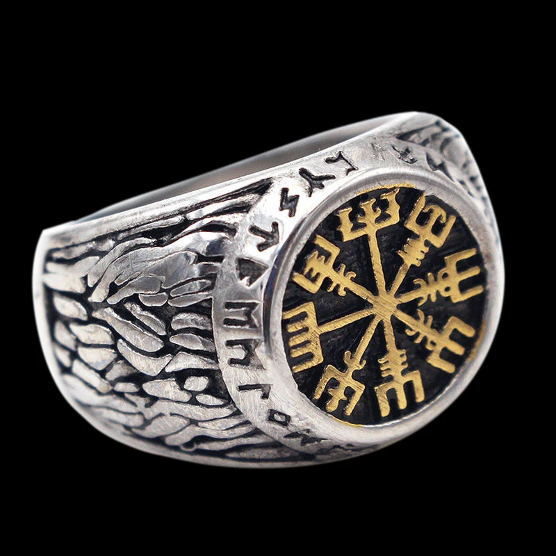 Vegvisir кольцо викингов с орнаментом скандинавские драгоценные камни для