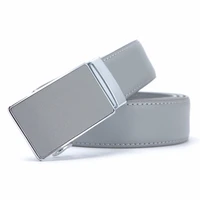 famous brand belt men top quality genuine luxury leather belts for men strap male metal automatic buckle 3 0cm gray belt