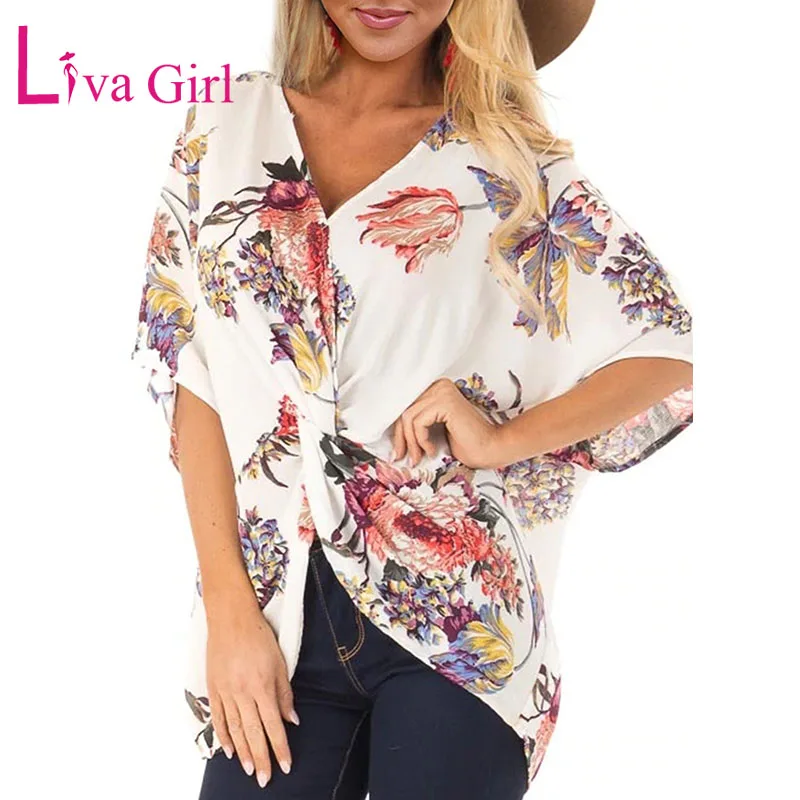 Повседневные летние блузки и топы LIVA GIRL с цветочным принтом Amaryllis женские