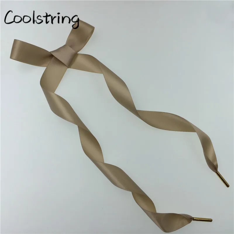 Coolstring/двухсторонние глянцевые шифоновые шнурки для обуви 70-160 см, плоские шелковые Ленточные кроссовки со шнурками шириной 2,22 см, 1 пара, Прямая поставка