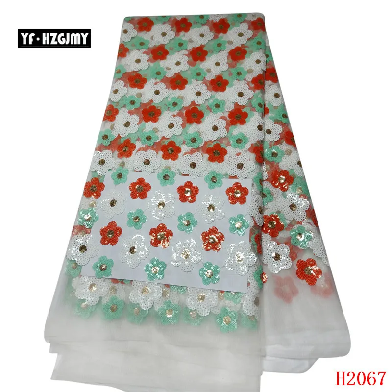 YF HZGJMY Hot selling 3D flowers sequins lace fabric material french net tulle high quality evening dress A2067-1 | Дом и сад