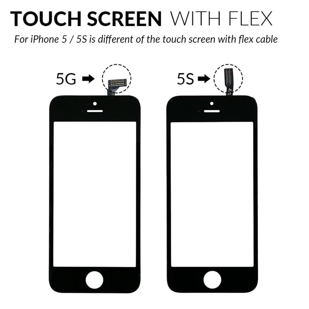 Переднее стекло лучшего качества для iPhone 5 дигитайзер сенсорного экрана сменная