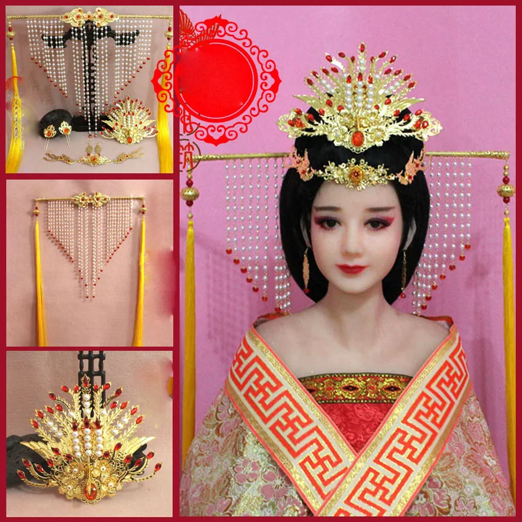 Тиара из волос с Фениксом Длинная кисточка древняя китайская принцесса