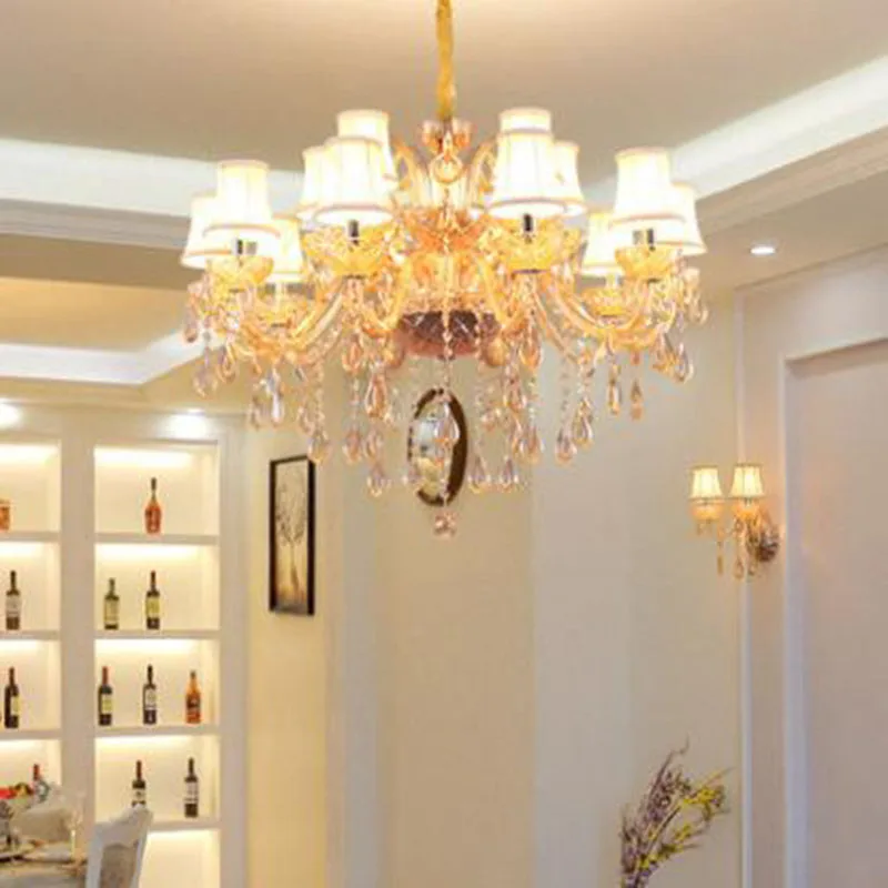 Современная люстра из хрусталя янтарного цвета светильник ing люстры Гостиная