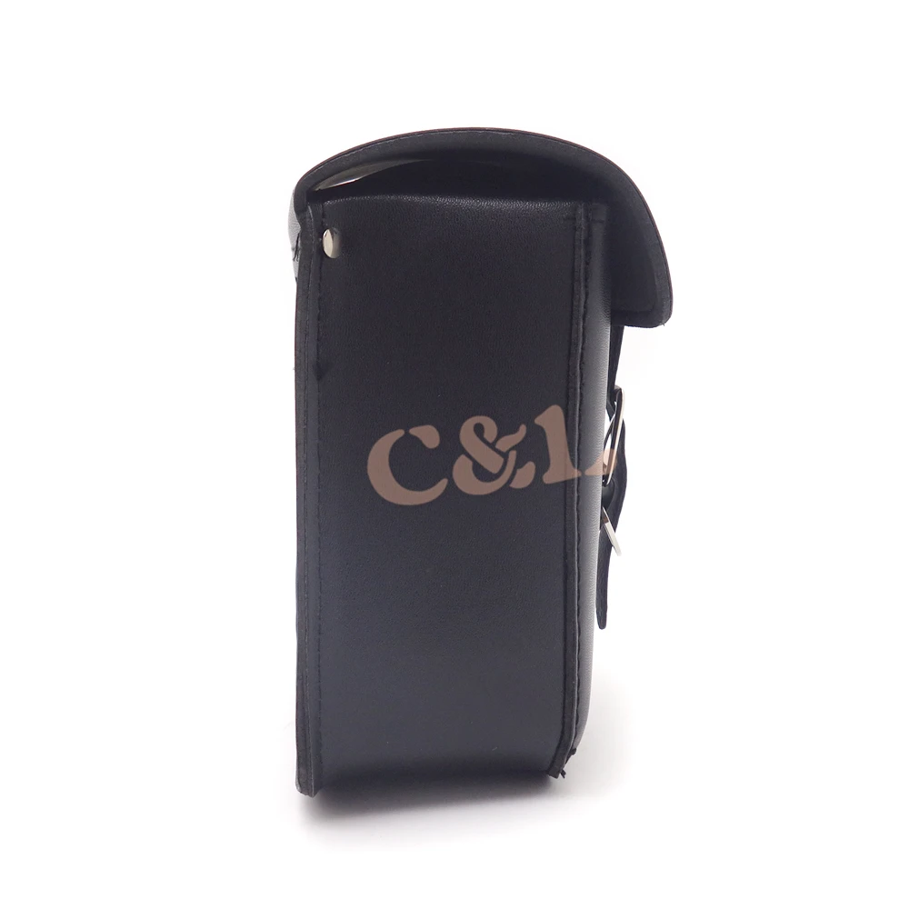 Мотоциклетная черная прямоугольная сумка из искусственной кожи с черепом для