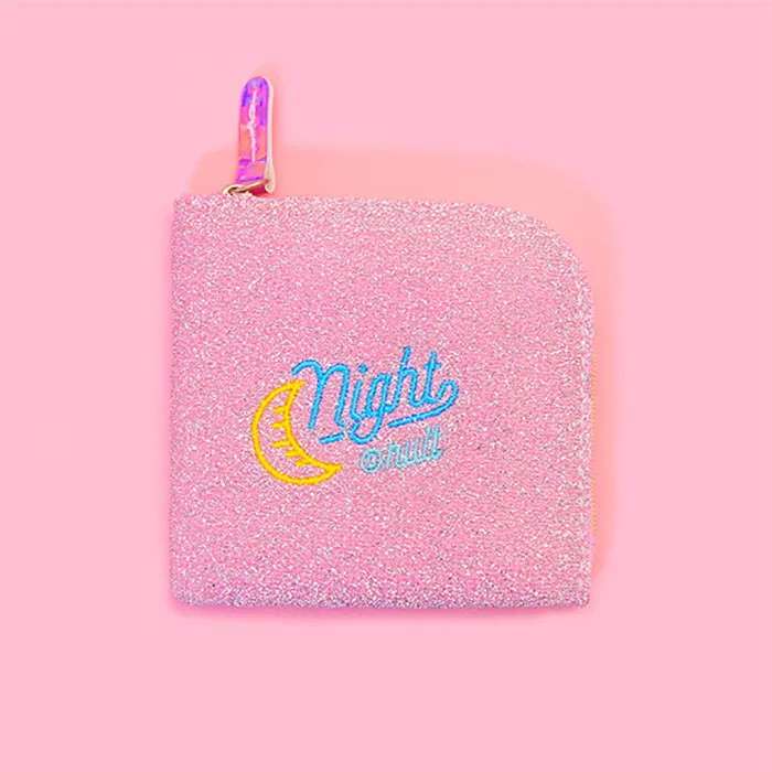 pink Хлопковый мини-кошелек с блестками, Детский кошелек с вышивкой, карточка, маленькая сумка для девочек, милый клатч, сумка для мелочей - Цвет: pink