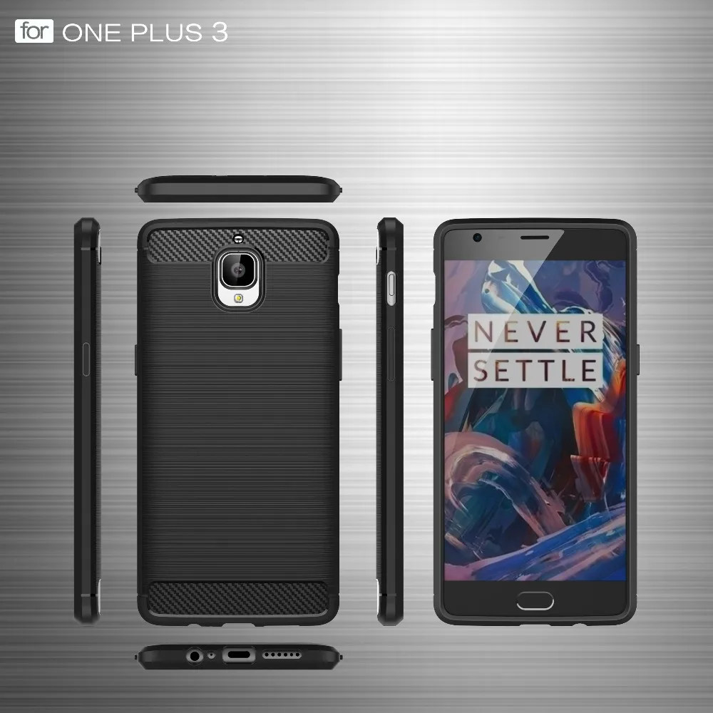 Длинные Стивен] для oneplus 3 Дело ультра тонкий углерода Волокно узор легкий