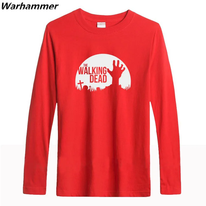 Warhammer The walking Dead Американский ТВ шоу мужские футболки с длинными рукавами o