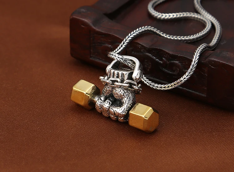 EDC 925 Silver with Brass Knife Beads A Pendant Paracord Outdoor DIY Decorations 925 Silver with Brass Camping Gear EDC Tools