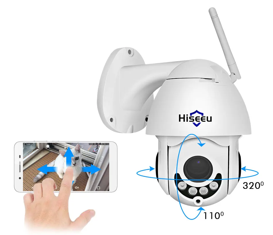Hiseeu 1080P PTZ ip-камера наружная водонепроницаемая Мини скоростная купольная камера 2MP цветная камера ночного видения IP CCTV камера безопасности P2P