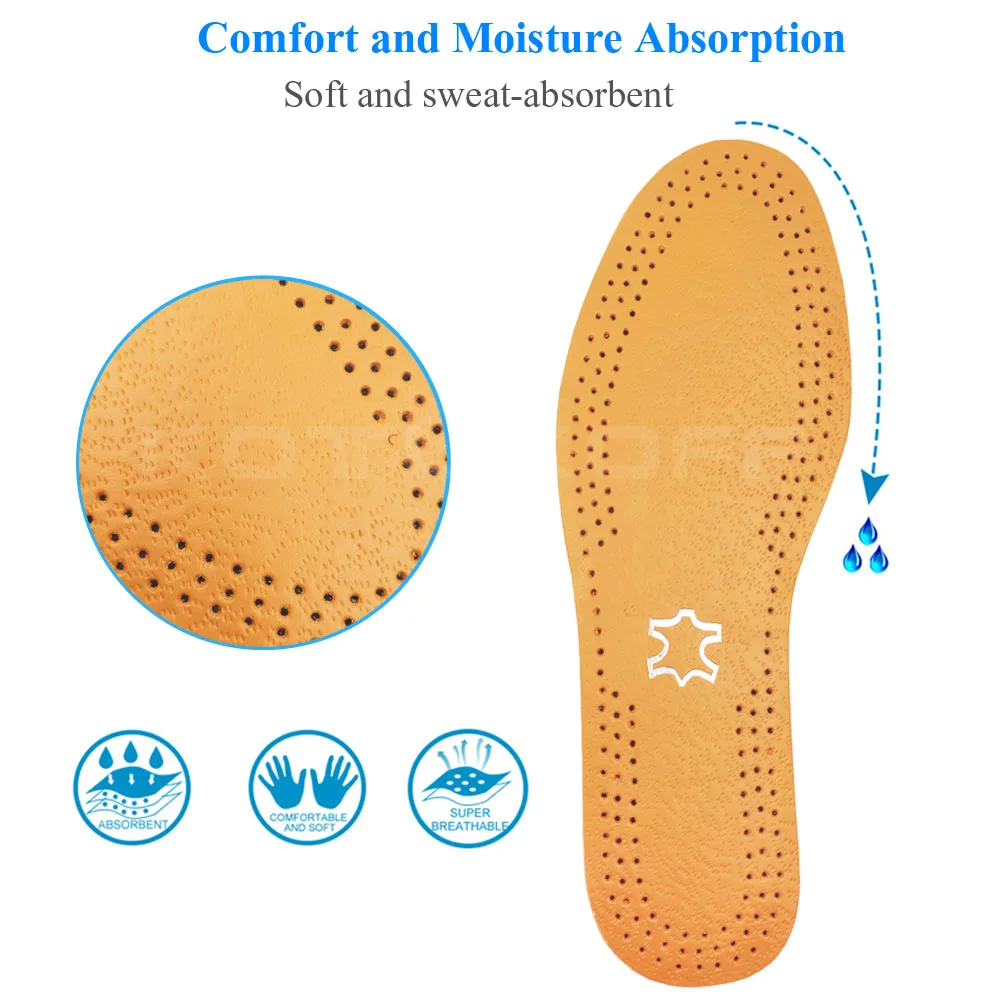 3mm Ultra Thin Leather Insoles Breathable Deodorant Latex Instantly Absorb Sweat Replacement Inner Soles Shoes Insole Pad