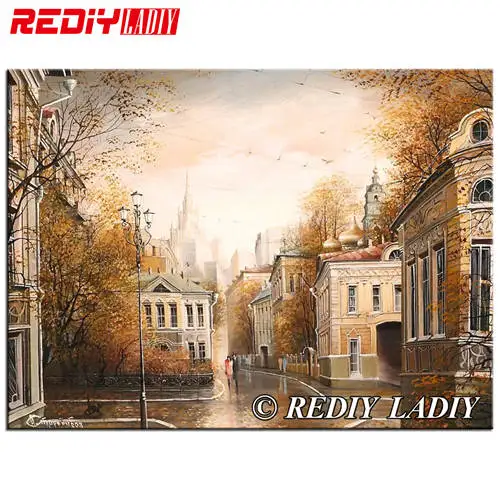 RF79224 Rediy ladiy Diy Алмазная вышивка картина Старый город улица полная квадратная мозаика украшение дома 5D алмазная вышивка крестиком - Цвет: RF79224