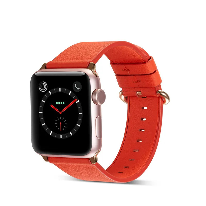 Для Apple Watch ремешок 44 мм 40 мм 42 мм 38 мм, Viotoo натуральная кожа оранжевый ремешок для Apple Watch для iWatch спортивные Ремешки для наручных часов