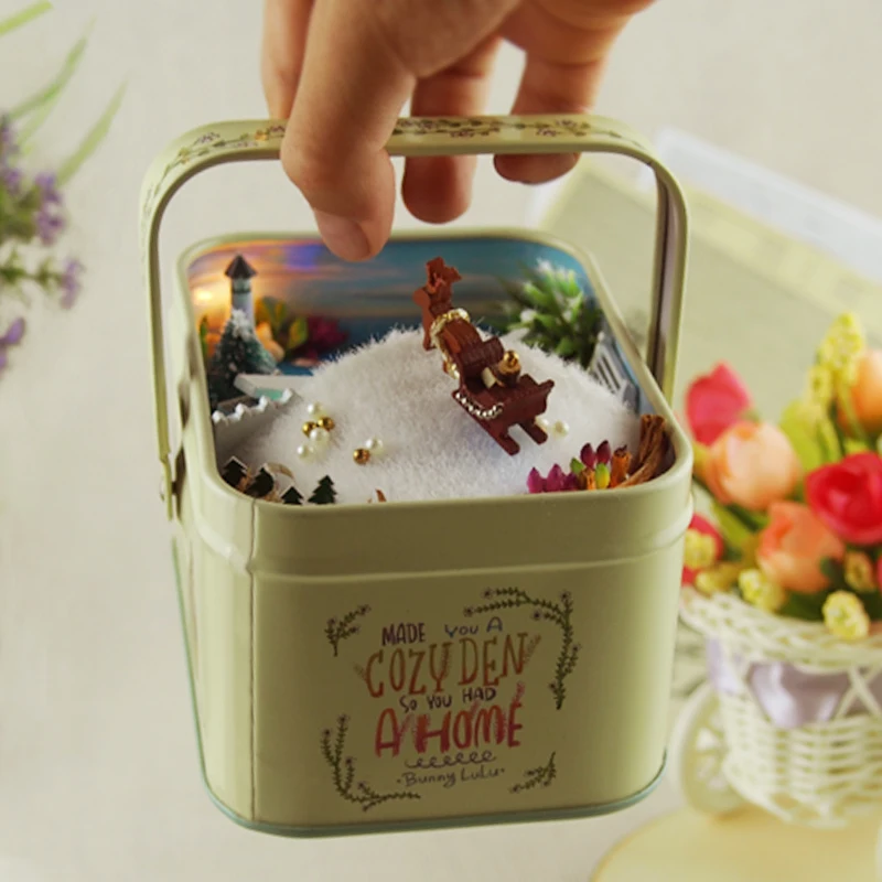 DIY 3D деревянный кукольный домик модель здания diy творчества принт эльфы Театр