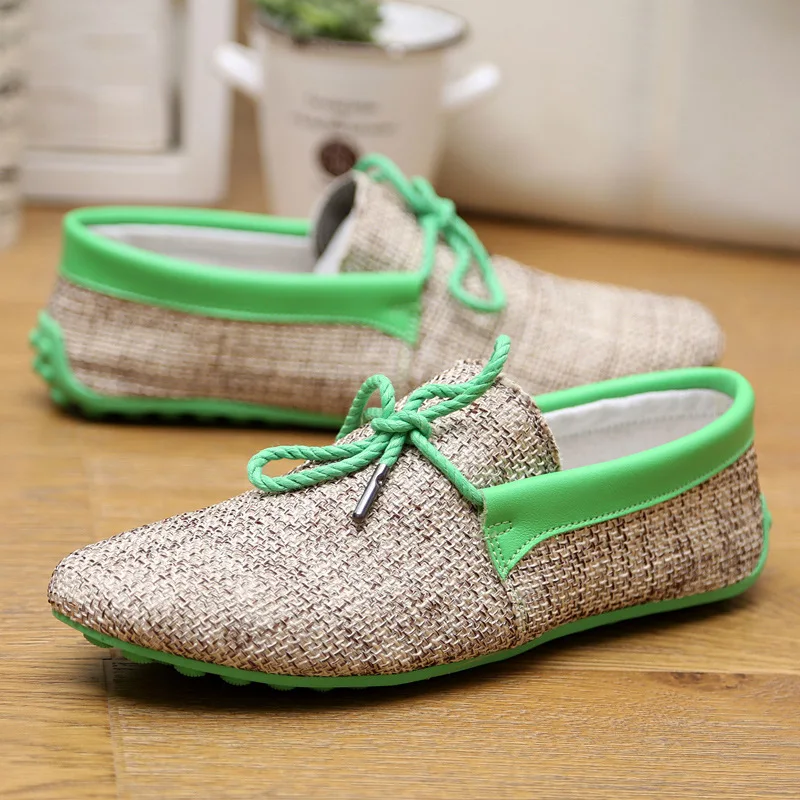 UPUPER Breathable Linen Casual Men's Loafers Shoes Summer Canvas Men Flats Leisure Fisherman Driving Cloth Wicking | Обувь