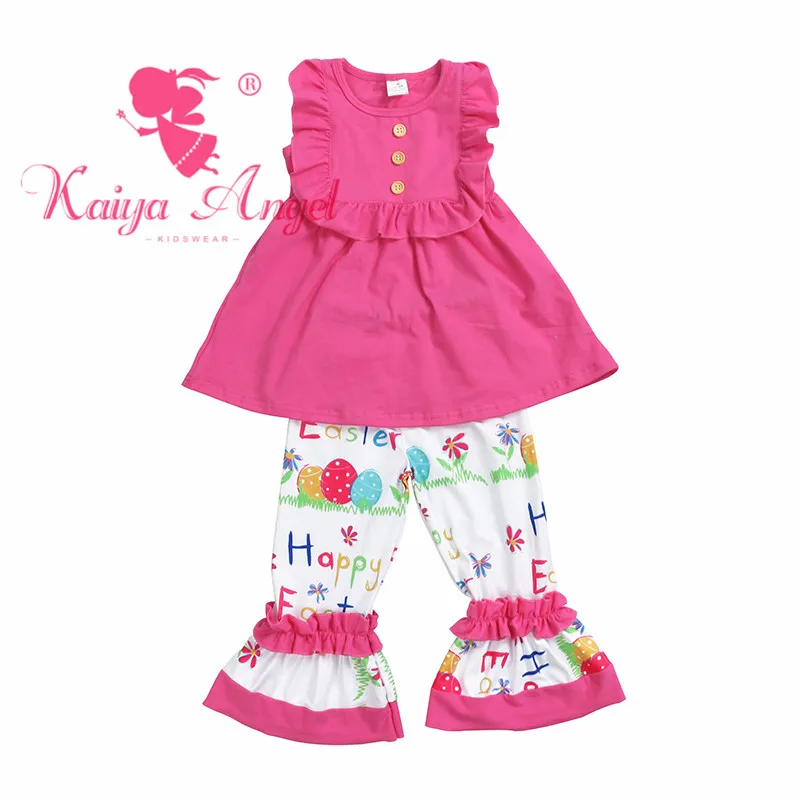 Kaiya Angel хлопковый топ с изображением арбуза Happy Easter брюки цветными яйцами летняя