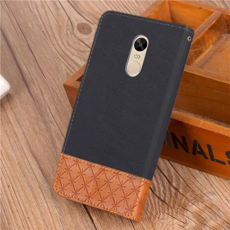 Для Xiaomi Redmi Note 4X чехол бумажник из ткани слот для карт 4 глобальная версия откидная