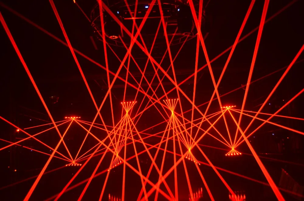 6 отдельных управляемых движущихся головок RGB лазер для сцены шоу эффект партии