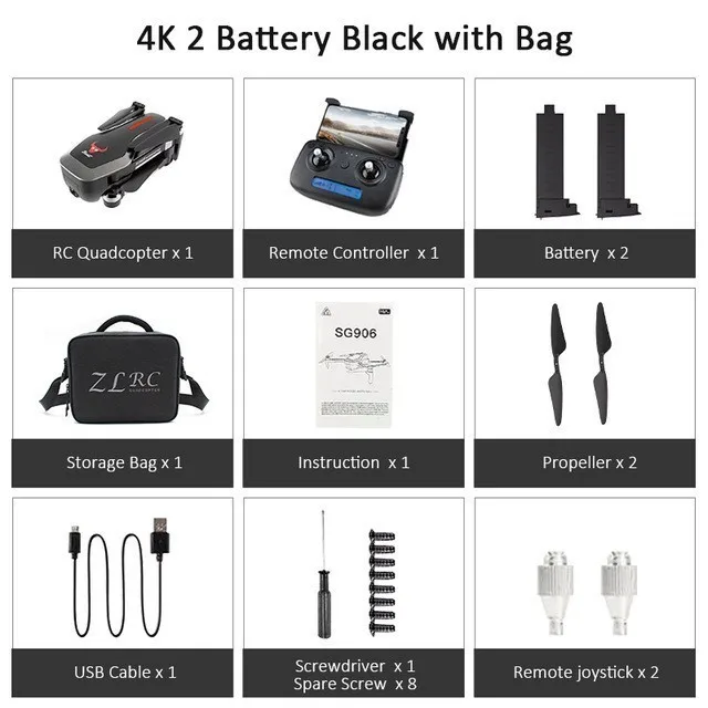 SG906 мини Дрон gps 5G wifi FPV RC Дрон 4K бесщеточный селфи Дрон с камерой HD Квадрокоптер складной Дрон VS F11 CG033 H117S - Цвет: 4K-Black-2Battery-B