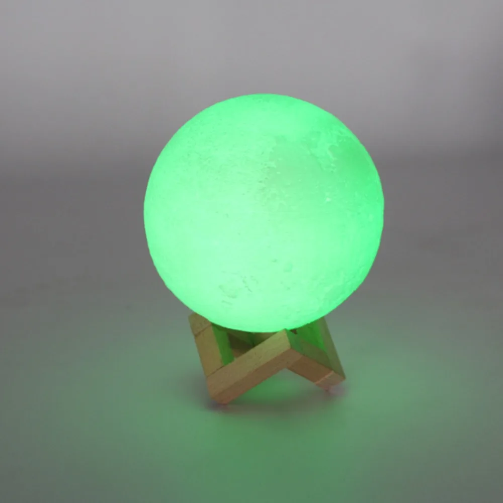 Лампа в виде Луны с 3D рисунком миниатюрный светильник сенсорным переключателем